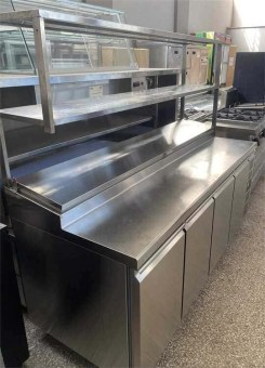 Ψυγείο Πάγκος Σαλατών 9Gn 1/3 Με Διπλή Ραφιέρα χωρίς μοτέρ GINOX Μεταχειρισμένο 